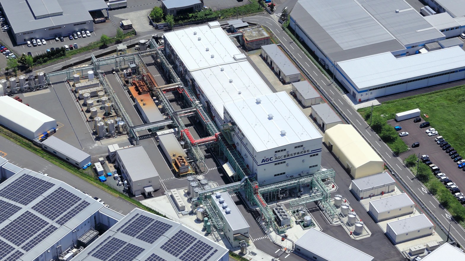 Aerial view of the AGC Wakasa Chemical Kaminaka Plant